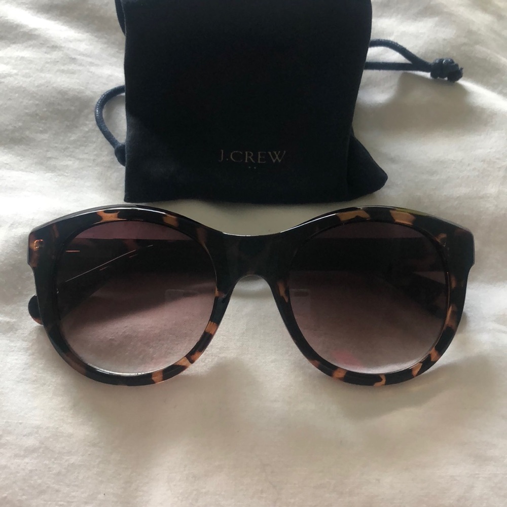 JCREW tortoise shell sunglasses with cover/ bag
